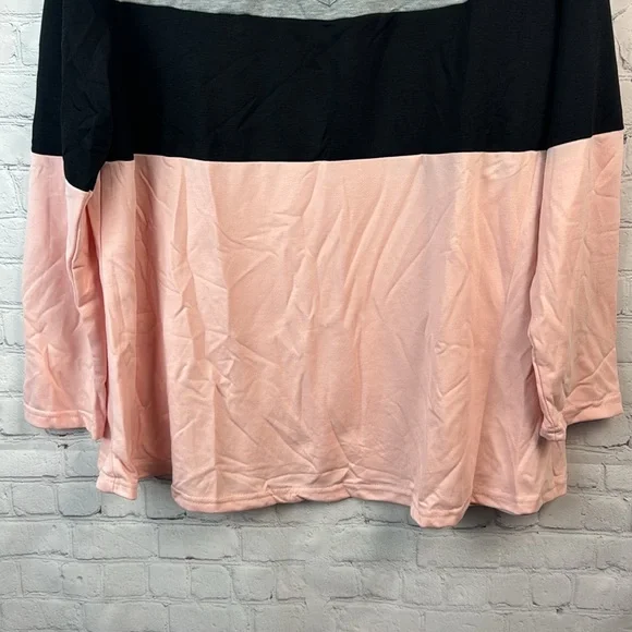 BloomChic Colorblock V-Neck Women's Lightweight Sweatshirt Top Plus Size 2X - Picture 5 of 6